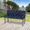 Outsunny Outdoor Seat Pads 3 Seater Bench Swing Chair Replacement Cushions Backrest Dark Blue