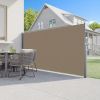 Retractable Side Awning 71x118 Inch Light Gray Privacy Screen Waterproof UV Resistant Polyester Easy to Install Rustproof Durable Frame Patio Garden B