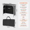 Portable Aluminum Folding Bar Table with Black Skirt Bag 39.4 x 15 x 34.6 Inch Single Layer 8mm Panel Rectangle Outdoor Serving Table 30kg Capacity Li
