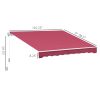 Outsunny Retractable Patio Awning 10x8 Ft UV-Resistant Cranking Sunshield for Deck & Yard in Claret