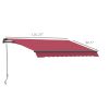 Outsunny 10'x8' Manual Retractable Patio Awning, UV Protection Sun Shade Tent for Patio, Deck, Yard, Easy Crank, Red