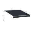 Outsunny 8' x 7' Patio Retractable Awning, Manual Exterior Sun Shade Deck Window Cover, Black