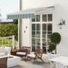Outsunny 8' x 6.6' Patio Retractable Awning, Manual Exterior Sun Shade Deck Window Cover, Green / White