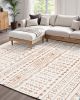 Large Area Rug 5 x 7 ft Anti-Skid and Tear-Resistant Floor Mat Modern Beige