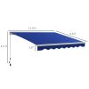 Outsunny Blue Motorized Patio Awning 13x10 with LED Illumination & Remote, Durable Easy-to-Operate Outdoor Shade|
