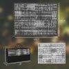Reversible Outdoor Rug Carpet with LED Lights, Carry Bag & Ground Stakes for Backyard, Deck, Picnic, Beach, 12' x 9'