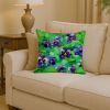 Wisconsin Wood Violets in Watercolor Throw Pillow Machine Washable, Indoor Outdoor Decorative Pillow for Couch, Bed or Patio, 14Hx14W