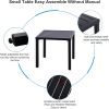 19x19 Inch Black Metal Patio Side Table with Adjustable Foot Pads Outdoor Square End Table Weather Resistant Iron Accent Table for Balcony Garden Deck