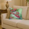 Pennsylvania Mountain Laurels in Watercolor Throw Pillow Machine Washable, Indoor Outdoor Decorative Pillow for Couch, Bed or Patio, 14Hx14W