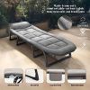 1-pack American style patio folding bed, outdoor patio furniture, comfortable ergonomic single recliner, patio chaise folding bed with mattress