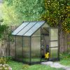 Outsunny Polycarbonate Greenhouse, Heavy Duty Outdoor Aluminum Walk-in Green House Kit Vent Door, 6.2'x6.2'x6.6' Gray
