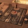 Reversible Outdoor Rug Carpet with LED Lights, Carry Bag & Ground Stakes for Backyard, Deck, Picnic, Beach, 12' x 9'