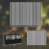 Outdoor Rug Carpet with USB Lights Reversible Patio Rug with Carry Bag for Camping 12' x 9'