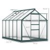 Outsunny 6' x 10' Greenhouse for Outdoors, Polycarbonate Greenhouse with Rain Gutter and Roof Vent
