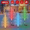 4 Pack Solar Christmas Tree Lights, Fiber Optic Cedar Tree with Star, 7-Color Gradient LED Garden Stake Lights