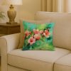 Delaware Peach Blossom in Watercolor Throw Pillow Machine Washable, Indoor Outdoor Decorative Pillow for Couch, Bed or Patio, 18Hx18W