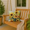 Maryland Black-Eyed Susans in Watercolor Throw Pillow Machine Washable, Indoor Outdoor Decorative Pillow for Couch, Bed or Patio, 18Hx18W