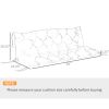 Outsunny Outdoor Bench Cushion Tufted 3-Seater for Swing Chair Patio Sofa Dark Gray