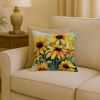 Maryland Black-Eyed Susans in Watercolor Throw Pillow Machine Washable, Indoor Outdoor Decorative Pillow for Couch, Bed or Patio, 18Hx18W