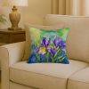 Tennessee Iris in Watercolor Throw Pillow Machine Washable, Indoor Outdoor Decorative Pillow for Couch, Bed or Patio, 18Hx18W