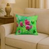 Vermont Red Clover in Watercolor Throw Pillow Machine Washable, Indoor Outdoor Decorative Pillow for Couch, Bed or Patio, 18Hx18W