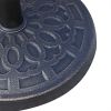17" 26 lbs Round Resin Umbrella Base Stand Market Parasol Holder with Beautiful Decorative Pattern & Easy Setup, for Φ1.5", Φ1.89" Pole, for Lawn