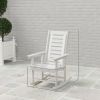 2 Pieces Outdoor Rocking Chairs, HDPE Patio Rockers with 28" High Back, Wide Armrests for Porch Backyard, White