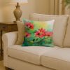 Missouri Hawthorns in Watercolor Throw Pillow Machine Washable, Indoor Outdoor Decorative Pillow for Couch, Bed or Patio, 14Hx14W