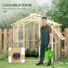 Walk-in Polycarbonate Greenhouse Green House with Automatic Temperature Window and Lockable Door, 6.5' x 4' x 6.7'