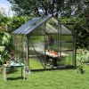 Outsunny 6' x 10' Greenhouse for Outdoors, Polycarbonate Greenhouse with Rain Gutter and Roof Vent