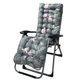 67x22in Chaise Lounger Cushion Recliner Rocking Chair Sofa Mat Deck Chair Cushion (Option: Grey_GreenLeaf)