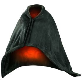 USB Heated Blanket Electric Heated Blanket Heated Poncho Shawl Wrap Throw with Zipper Washable for Home Office 59*31in (Option: Standard)