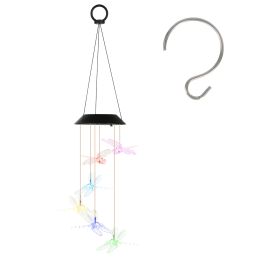 2Pack Solar Dragonfly Wind Chimes 7 Color Changing Wind Chimes for Outside IPX4 Waterproof Outdoor Garden Yard Decor (Option: ColorLEDSolarWindChimeLight)