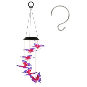 Solar Butterfly Wind Chime 7 Color Changing Wind Chime for Outside IPX4 Waterproof Outdoor Garden Yard Decor (Option: WindChimeButterfly)