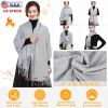 Mens Womens Oversize Cashmere Wool Shawl Wraps Blanket Winter Solid Scarf Soft Pashmina 79" X 28"