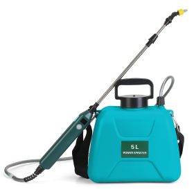 5L/1.32Gallon Battery Operated Water Sprayer Portable Garden Sprayer Electric Sprayer with Rechargeable Handle Telescopic Wand 3 Spray Nozzles Shoulde (Option: GardenSprayerGreen)