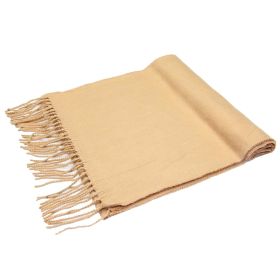 Mens Womens Oversize Cashmere Wool Shawl Wraps Blanket Winter Solid Scarf Soft Pashmina 79" X 28" (Option: Khaki)