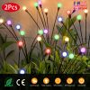 2Pcs Solar Firefly Lights Swaying Decorative Pathway Lamp IP65 Waterproof Landscape Patio Yard Night Light