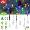 Outdoor Solar String Lights 21 Feet 30 LEDs Water Drop Solar Powered Lights Waterproof Solar Fairy Lights Decorative Solar Powered Lights for Home Pat