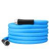 25FT/50FT 5/8" Non-Expanding Flexible Garden Hose Heavy Duty PVC Water Hose Leak-Resistant Kink-Free All-weather Burst 500PSI