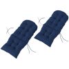 Outsunny Outdoor Adirondack Chair Cushions Set of 2, Tufted High Back Patio Chair Cushions, Adirondack Cushions with Ties