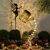 Outdoor Solar Watering Can with Lights Garden Decor Large Solar Powered Lanterns Hanging Waterproof LED Decorative Retro Metal Kettle String Lights fo