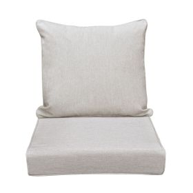 Outdoor Deep Seat Cushion Set, Waterproof & Fade Resistant Patio Chair Replacement Cushions for Outdoor Furniture, Removable and Washable Cover (Color: Khaki)