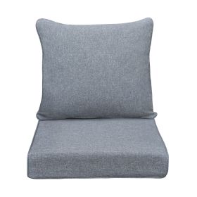 Outdoor Deep Seat Cushion Set, Waterproof & Fade Resistant Patio Chair Replacement Cushions for Outdoor Furniture, Removable and Washable Cover (Color: Gray)