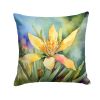 New Mexico Yucca Flower in Watercolor Throw Pillow Machine Washable, Indoor Outdoor Decorative Pillow for Couch, Bed or Patio, 18Hx18W