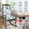 Waterproof Rocking Chair Cushion Upper And Lower Back And Seat Sets with Non-Slip Ties Oxford Cloth Surface Polyester Filling Comfortable for Indoor H