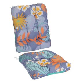 Waterproof Rocking Chair Cushion Upper And Lower Back And Seat Sets with Non-Slip Ties Oxford Cloth Surface Polyester Filling Comfortable for Indoor H (Color: Grey_OrangeLeaf_Pro)