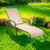 1PC Adjustable Patio Chaise Folding Lounge Chair with Backrest Adjustable Tilt Armrest