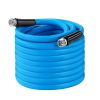 25FT/50FT 5/8" Non-Expanding Flexible Garden Hose Heavy Duty PVC Water Hose Leak-Resistant Kink-Free All-weather Burst 500PSI