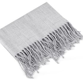 Mens Womens Oversize Cashmere Wool Shawl Wraps Blanket Winter Solid Scarf Soft Pashmina 79" X 28" (Option: LGTGrey)